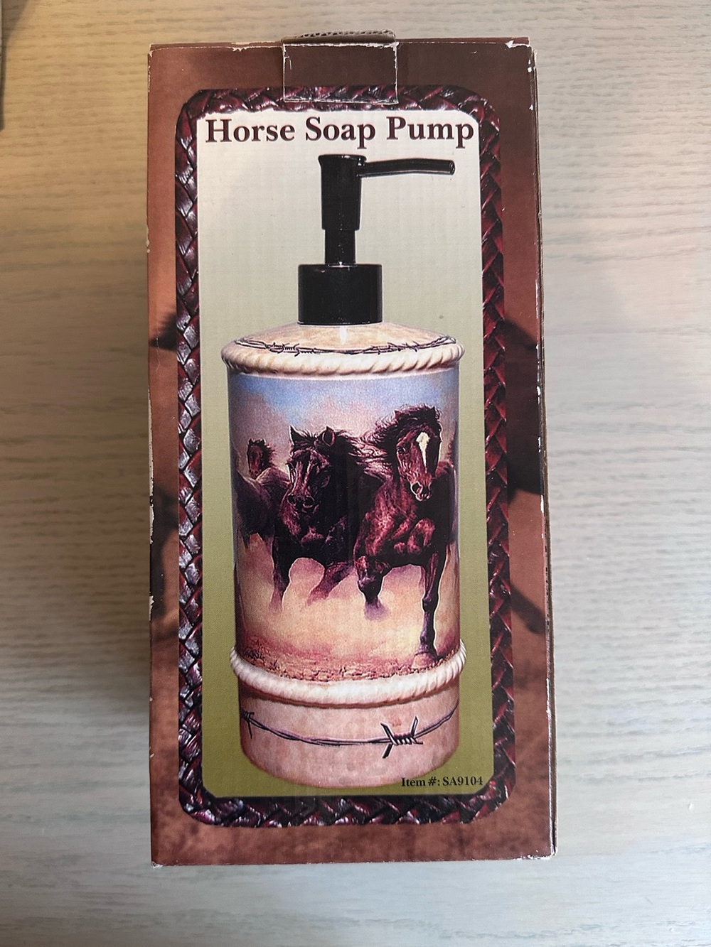 Horse Soap Pump Dispenser - Galloping Horse Design (Brown, Cream)